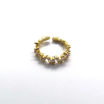 LONDANY Rupt Flori de Gheață Diamant placat cu cupru placat cu 18k reglabil inel despicat femei inele bijuterii geometrice