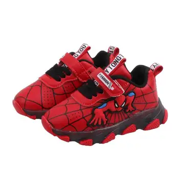 Marca spiderman copii pantofi pentru băieți și fete led luminos Copilul adidasi sport pentru copii pentru copii casual PU adidasi