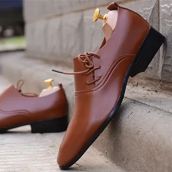 Mazefeng 2020 Oameni Noi Pantofi De Piele De Om De Afaceri Rochie Stil Clasic Apartamente Dantela-Up Pantofi Cu Varful Ascutit Pentru Barbati Pantofi Oxford