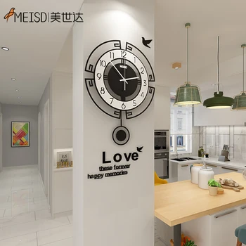 MEISD Design Tradițional Ceas Acrilice Cuarț Tăcut Cameră Horloge Home Decor de Perete de Arta Ceas Oglinda Autocolante Transport Gratuit Fierbinte