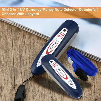 Mini 2 in 1 UV Valută Bani Notă Detector Contrafăcute Checker Cu Șnur Detector Magnetic Breloc