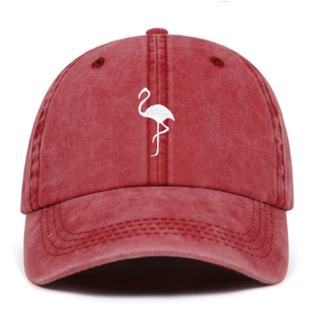 Moda sălbatic spălat șapcă de baseball Flamingo broderie hip hop pălărie reglabil bărbați femei sportive și de agrement, capace de pălării snabpack
