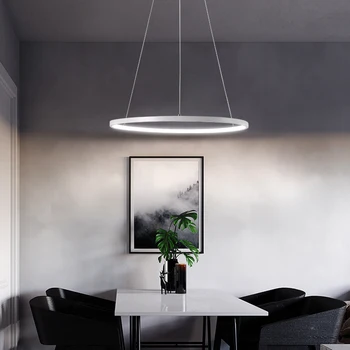 Modernă cu led-uri lumini pandantiv Cerc inel pandantiv lampă luminaria Nordic pentru luat masa camera de zi dormitor bucatarie corpuri de lampă de agățat
