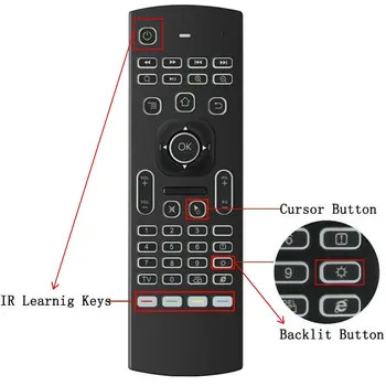 MX3 fundal Vocea Air Mouse tastatură rusă, engleză 5 IR de Învățare chei pentru Android Smart TV Box pc-ul PK G30 G30s Control de la Distanță