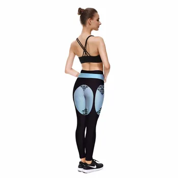New Sosire Femei Dot Print Albastru Roz Pantaloni de Yoga XS La XL Respirabil