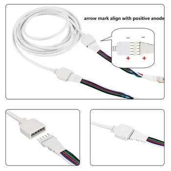 Noi 5 Pin 5050 3528 2835 RGBW RGBWW Bandă LED cablu de sex Feminin-un Cablu de 10M 5pin Conector pentru RGB RGBW LED Strip Lumina
