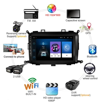 Pentru KIA Carens 2013-2018 9 inch Android 10 FM RDS DSP 2 Din Masina cu echipamentele de redare Multimedia de Navigație GPS WIFI Șeful Unității Auto Stereo