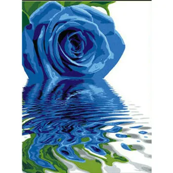 Pictura De Numere DIY Dropshipping 40x50 50x65cm albastru Pur vrăjitoare Panza Flori de Nunta de Decorare Arta de imagine Cadou