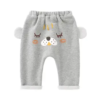Pureborn Copilul Unisex Pantaloni Pentru Copii Desene Animate Animale De Talie Mare Pentru Sugari Baby Pantaloni Fleece Căptușit Iarna Pentru Copii Exterior Purta Fund