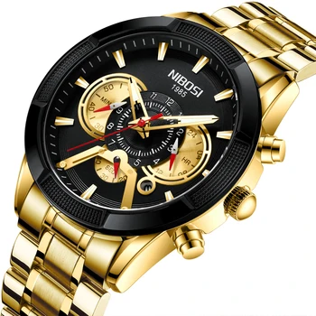 Relogio Masculino NIBOSI Cronograf Ceasuri Barbati rezistent la apa de Sus de Brand de Brand de Lux Ceas de Barbati din Oțel Inoxidabil Ceas Masculin