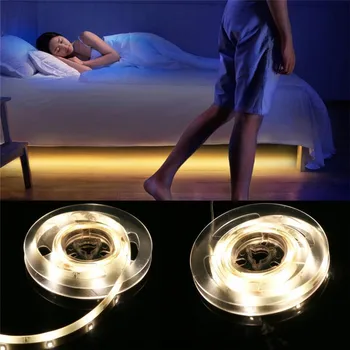 Senzor de mișcare Banda LED 5050 SMD Impermeabile Pat Cabinetul Lumina Dulap Lumina de 1m/2m/3m Lampa 5V Benzi cu LED-uri + 2A Alimentare
