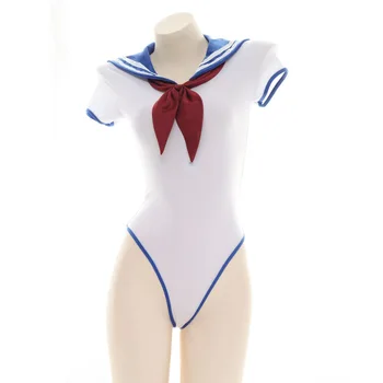 Sexy Lolita Costume pentru Femei Fete Ddlg Lenjerie Școală Fată Costum Body Sailor Moon Lenjerie de Vacă Cosplay Student Uniformă