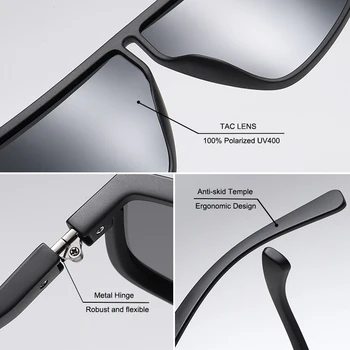SIMPRECT TR90 Polarizat ochelari de Soare Barbati 2021 Anti-Orbire Pătrat Supradimensionate, ochelari de Soare Vintage Retro permis de Ochelari de Soare Pentru Barbati