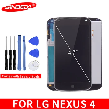 Sinbeda Garanție de Pentru LG Google Nexus 4, Optimus LCD Pentru LG E960 Display LCD Digitizer Touch Screen cu Cadru de Înlocuire $
