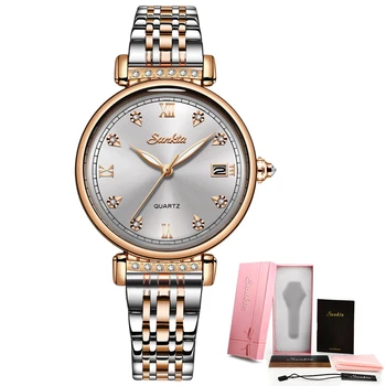 Sunkta Femei Ceas Brand de Top de Lux Diamant Ceas rezistent la apa Femei Casual Moda Doamnelor Cuarț Ceas de mână Reloj Mujer