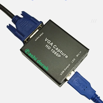 Super Mici VGA Card Audio și Video Converter HD 1080P Vga-to-Usb2.0 Card de Captura Video cu Cablu VGA si Cablu Usb Nu Plug-in
