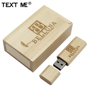 TEXTUL MI-cadou pendrive lemn+cutie Personalizate LOGO-ul de usb flash drive 4GB 8GB 16GB 32GB 64GB usb 2.0 fotografie