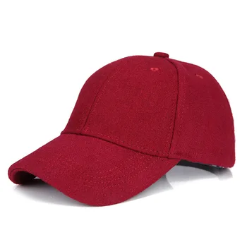 Toamna Iarna Unisex Lână Simțit Sepci de Baseball de Culoare Solidă Casquette Palarie Trilby Trucker Hat pentru Barbati Femei