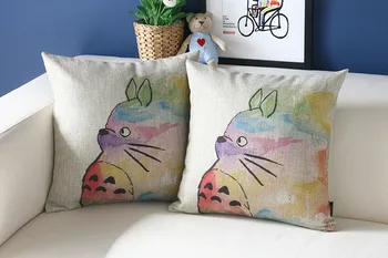 Totoro pernă acoperă Japonez de desene animate creative Hayao Miyazaki acuarelă Totoro serie pernă se acoperă cu ridicata