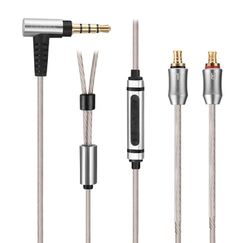 Upgrade Argint Placat cu Cablu Audio Pentru Audio technica ATH-E40, E50 E70 ATH-CKR100 CKR90 CKS1100iS CKS1100X Cu telecomanda microfon