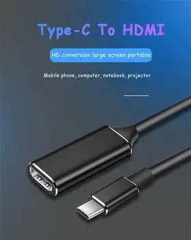 USB Tip C La Femeie compatibil HDMI 4K HD TV Cablu Adaptor Pentru Samsung Note 8 S8 S9 Pentru Telefon Notebook Conectat Monitor TV