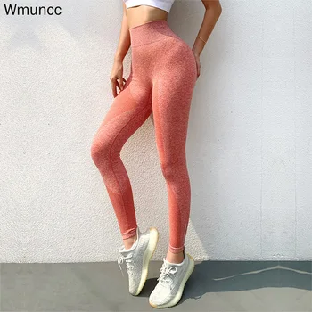 Wmuncc Yoga Pantaloni Femei Seamless Legging Sport De Talie Mare Scrunch Butt Elastic Sport Lungimea Jambiere De Fitness De Funcționare