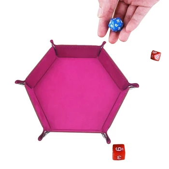 Zaruri Tava Hexagon Piele PU Pliabil Rulare, Cutie de Depozitare Tava Pentru Tabla de Joc Amuzant Joc Jucărie Caz