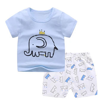ZukoCert pentru Copii T-shirt set de Vara din Bumbac Pantaloni scurți de Moda pentru Copii Set Unisex O-gât Copil Tinuta Set