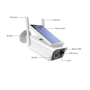 1080P Wireless Wifi de Securitate în aer liber Redus de Energie Panou Solar ICSEE de Securitate Acasă Impermeabil Viziune de Noapte WIFI CCTV Camera Bullet