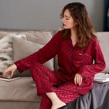 2020 toamna noua Femeilor set de pijama de mătase pijamale pentru femei mătase cămașă de noapte 2-bucata set pijamale uzura acasă