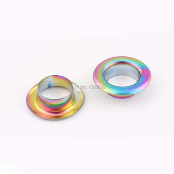 30pcs/lot Curcubeu de Culori de Calitate Superioară 17mm Exterioare Metalice Grommet ochiuri cu Șaibă pentru îmbrăcăminte curea Accesorii Diy
