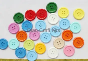 400buc 4 găuri mari de plastic butoane de culori amestecate vânzare în vrac 25mm