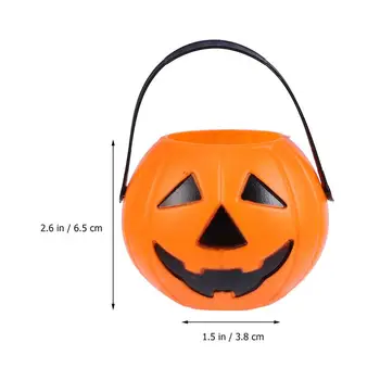 6pcs Halloween Portabil Forma de Dovleac Găleată Copii Truc sau Trata Bomboane Găleată Titularul 7cm Dovleac Mic Găleți