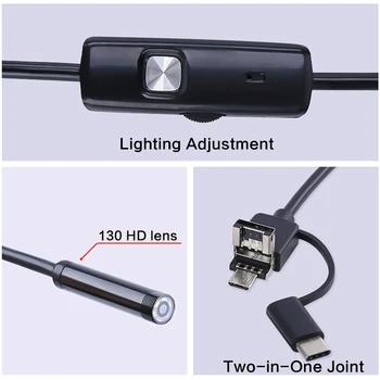 720P Mini USB Camera Industriale Endoscop Camera de Inspecție Endoscoape aparat foto rezistent la apa Cu 6 Led-uri pentru Windows Macbook Telefon