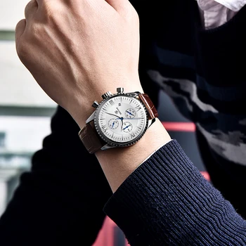 Ceasuri barbati top brand de lux BENYAR fashion din piele barbati ceasuri de mana sport impermeabil ceas cronograf bărbați Relogio Masculino
