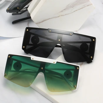 D&T 2021 Noua Moda ochelari de Soare Patrati Bărbați Femei Scut de Lux de Brand Designer de Gradient Lens PC Cadru din Metal Logo-ul Tendință ochelari de Soare