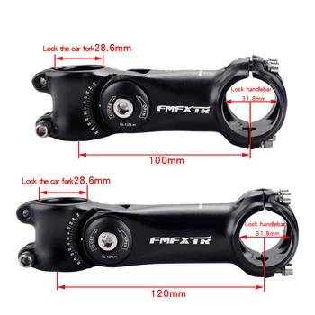 FMFXTR Reglabil Coloană 90/110 120mm * 25.4 mm 31.8 mm*90/120fiting Stem pentru MTB XC Drum de Munte Oraș Biciclete Biciclete Ciclism parte