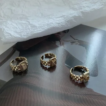 Franceză blogger 26 de litere set stras inel deschis design curea de nișă joker inel chic accesorii