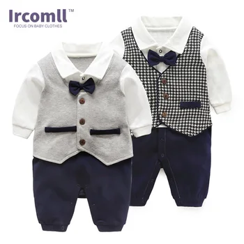 Ircomll 2018 Moda Baietel De Îmbrăcăminte Din Bumbac Lega Arcul Domn Pentru Baieti Salopetă Nou-Nascut Salopeta Bebe Baby Bodie Îmbrăcăminte Exterioară