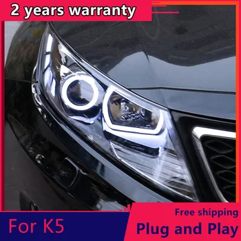 KOWELL Mașină de Styling pentru K5 Faruri 2011-2013 Optima Faruri LED DRL Lentilă Fascicul Dublu H7 HID Xenon, Accesorii Auto