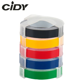 Mixt Color CIDY 5 rola Compatibil DYMO 3D din Plastic Relief Xpress Etichete 9mm pentru DYMO 1610/12965 Motex Relief factorii de Decizie de Etichete