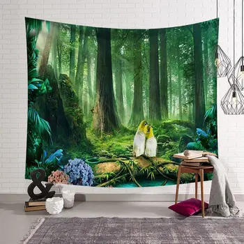 Perete Verde Pădure Natura tapiserie de Perete Peisaj pânză tapiserii 200x150 Mare Tapiserie de Perete decor Patura, Prosop de Plajă