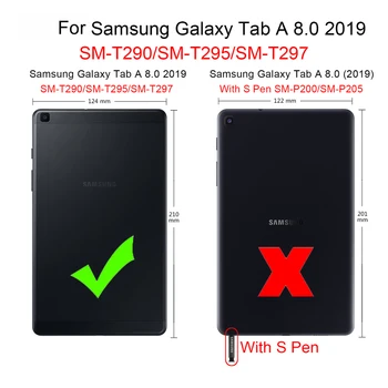 Rezistent la șocuri Armura TPU+PC Curea de Mână Stand Caz Acoperire Pentru Samsung Galaxy Tab a 8.0 2019 SM-T290 SM-T295 T290 T295 T297 Tableta