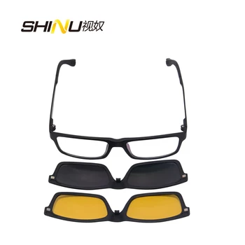 SHINU Zi Și de Noapte Viziune colorate baza de Prescriptie medicala ochelari de Soare Rame Optice Nou Clip Magnetic Pe ochelari de Soare cu cutie SH77003