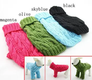 Toamna iarna noi câini pisici pulovere tricotate costum catelus moale cald uza guler înalt catelus hanorace haine 1buc XS-XL