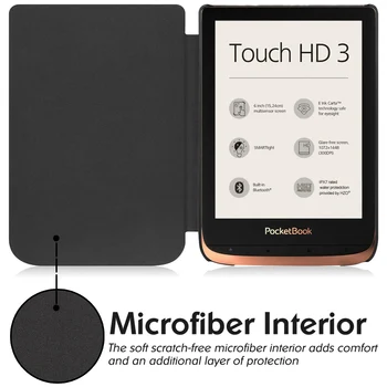 Ușor de Caz pentru Pocketbook Touch HD 3/Touch Lux 4/Touch Lux De 5/de Bază Lux 2/Portmoneu de Culoare e-Cititori cu Auto Sleep/Wake
