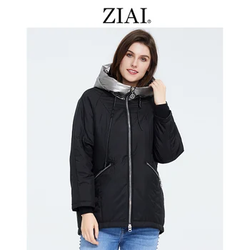 ZIAI 2020 negru pentru Femei haina de iarnă caldă de sex feminin parka cu gluga Decolteu proiectare de cordon doamnelor geaca de îmbrăcăminte articole de îmbrăcăminte exterioară ZM-9343