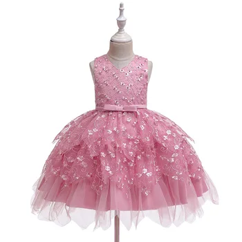 0-5A Copii Princess Baby Fete Dress 6 Culori Dantelă Flori fără Mâneci Genunchi Lungime fusta Tutu Sundress Tinutele de Petrecere