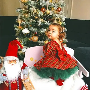 1-6M de Craciun Fetita Printesa Rochie Elegantă Petrecere de Crăciun Drăguț Rochie cu paiete, Xmas Copil Bowknot Haine pentru copii