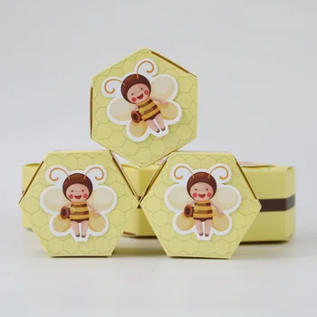 10buc Bumble Bee Cutii de Bomboane Trata Caseta de Hârtie Stup Cutie de Cadou pentru Albine Partidul de Decorare Ziua de Albine Copil de Dus Favoruri Consumabile